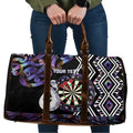 Personalised New Zealand Darts Travel Bag Ngutukaka Manaia Taniko Luxury Purple - Aussie Hoodie