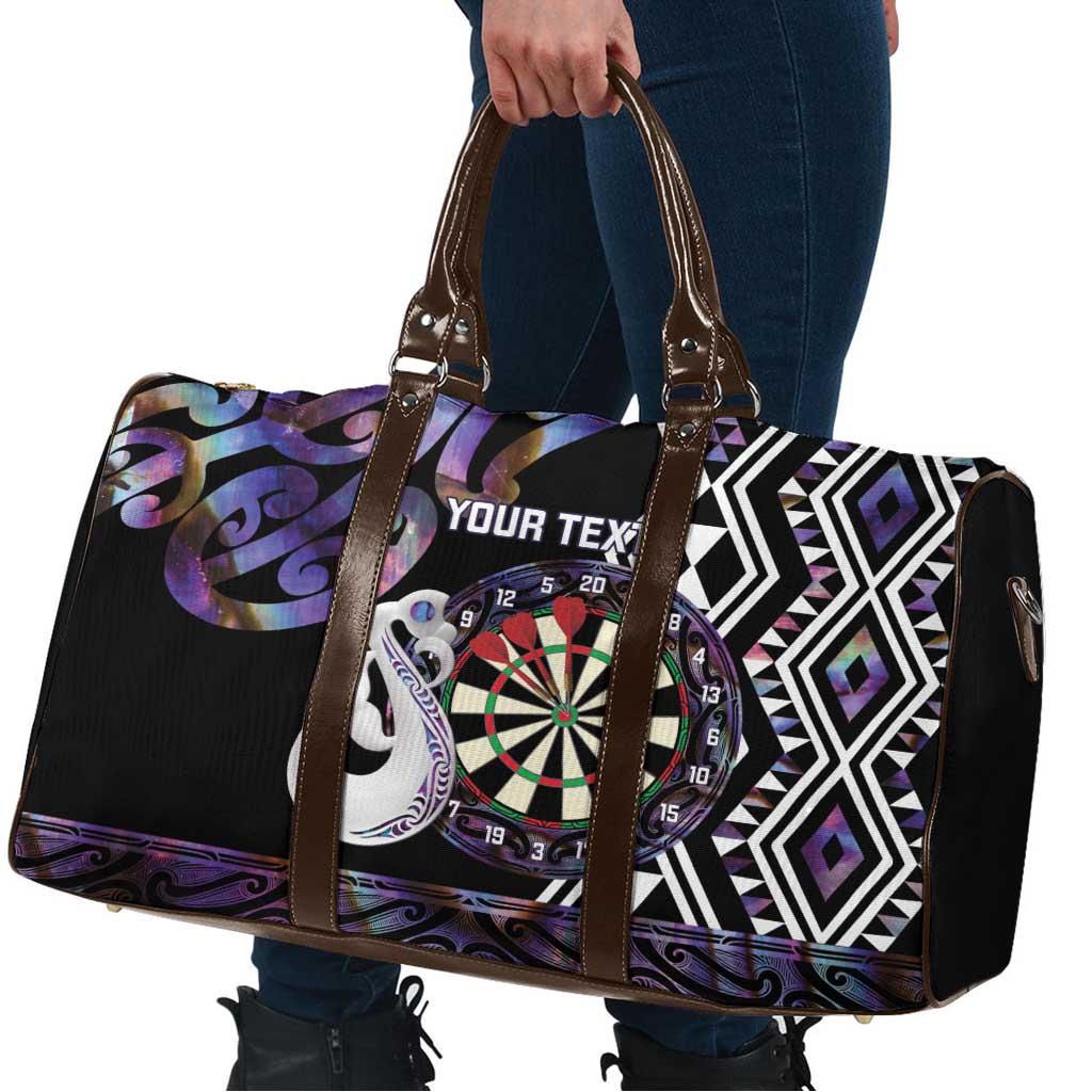 Personalised New Zealand Darts Travel Bag Ngutukaka Manaia Taniko Luxury Purple - Aussie Hoodie