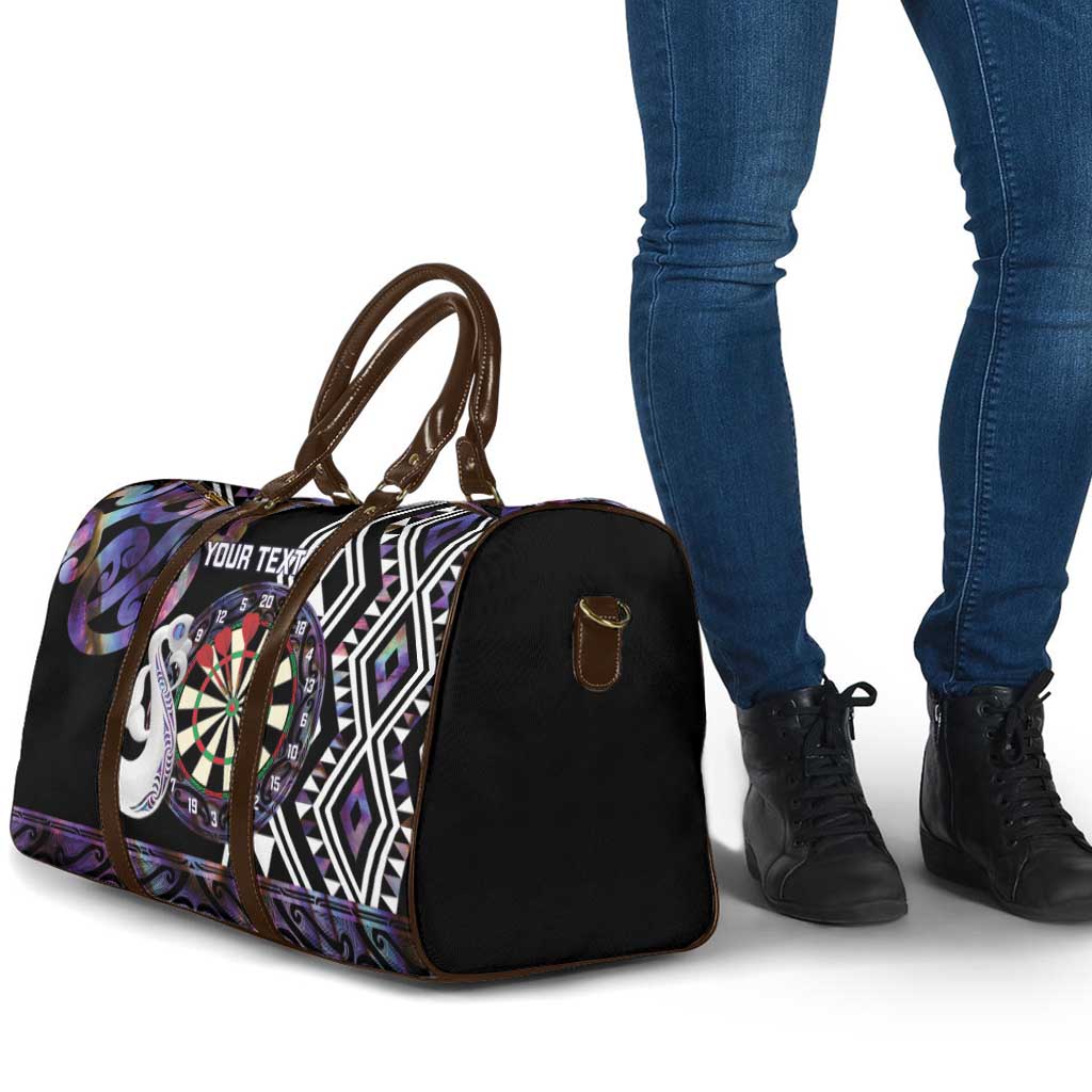 Personalised New Zealand Darts Travel Bag Ngutukaka Manaia Taniko Luxury Purple - Aussie Hoodie