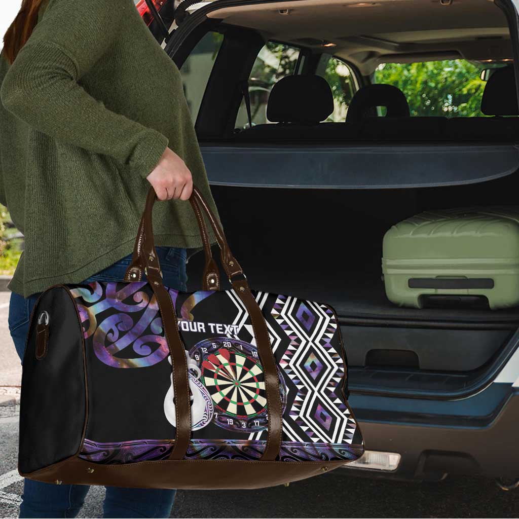 Personalised New Zealand Darts Travel Bag Ngutukaka Manaia Taniko Luxury Purple - Aussie Hoodie