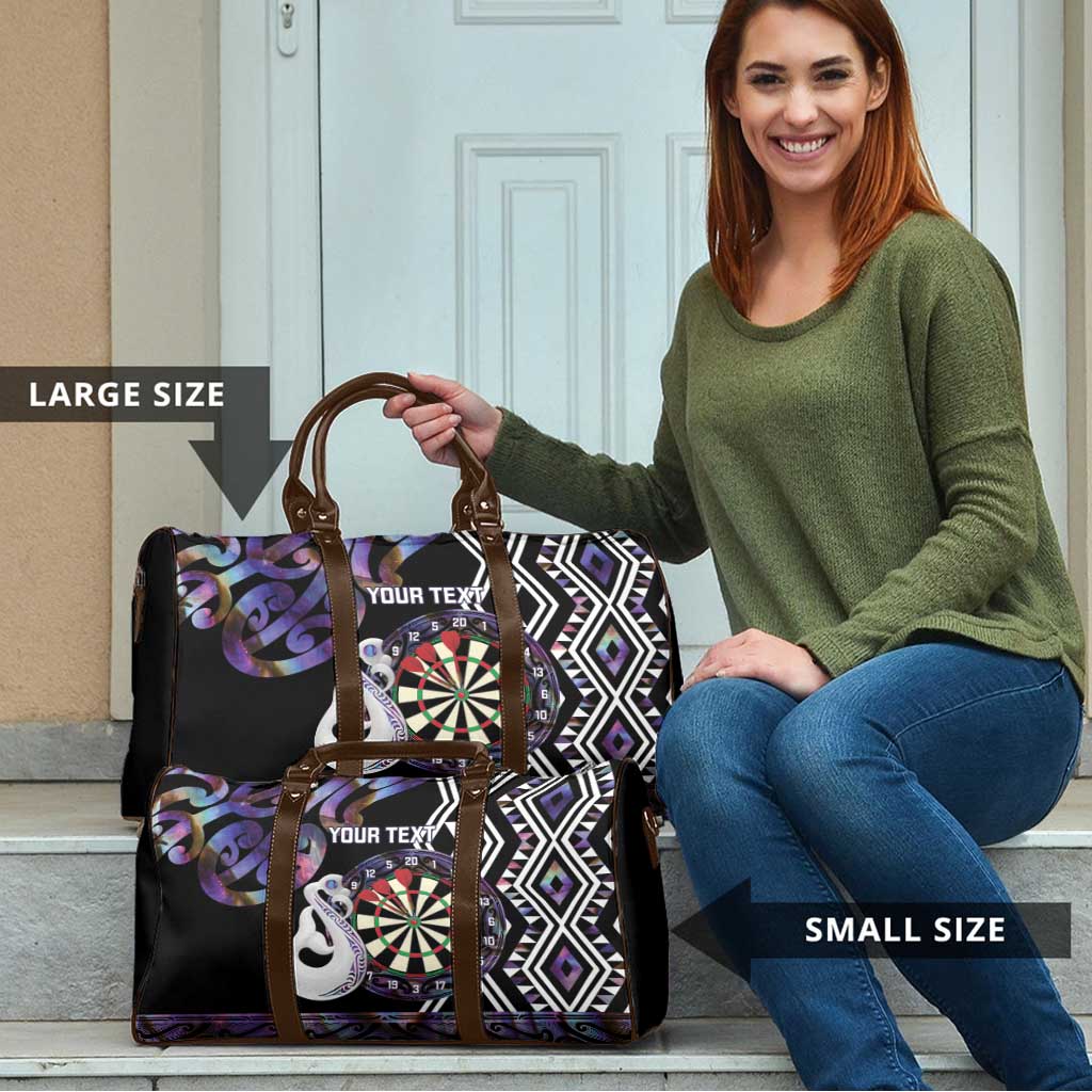 Personalised New Zealand Darts Travel Bag Ngutukaka Manaia Taniko Luxury Purple - Aussie Hoodie