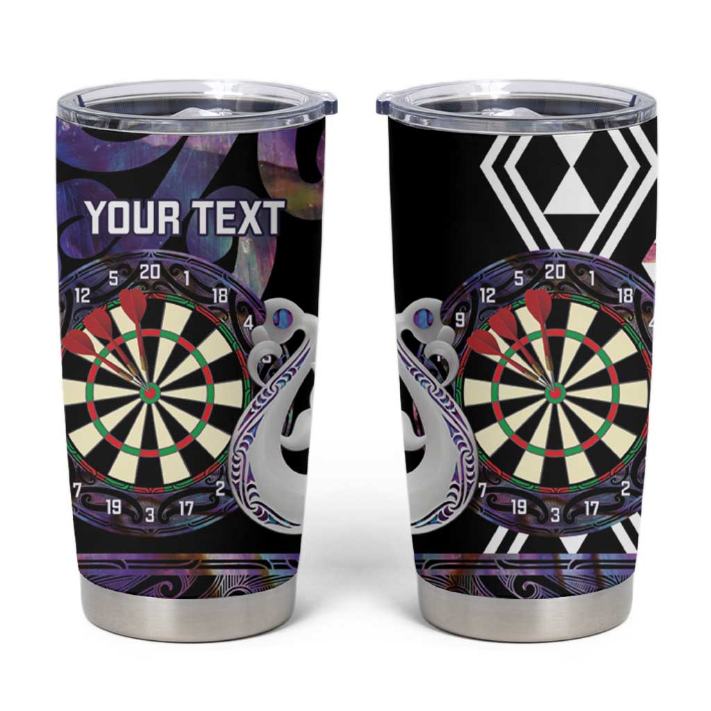 Personalised New Zealand Darts Tumbler Cup Ngutukaka Manaia Taniko Luxury Purple - Aussie Hoodie
