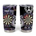 Personalised New Zealand Darts Tumbler Cup Ngutukaka Manaia Taniko Luxury Purple - Aussie Hoodie