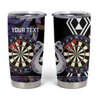 Personalised New Zealand Darts Tumbler Cup Ngutukaka Manaia Taniko Luxury Purple - Aussie Hoodie