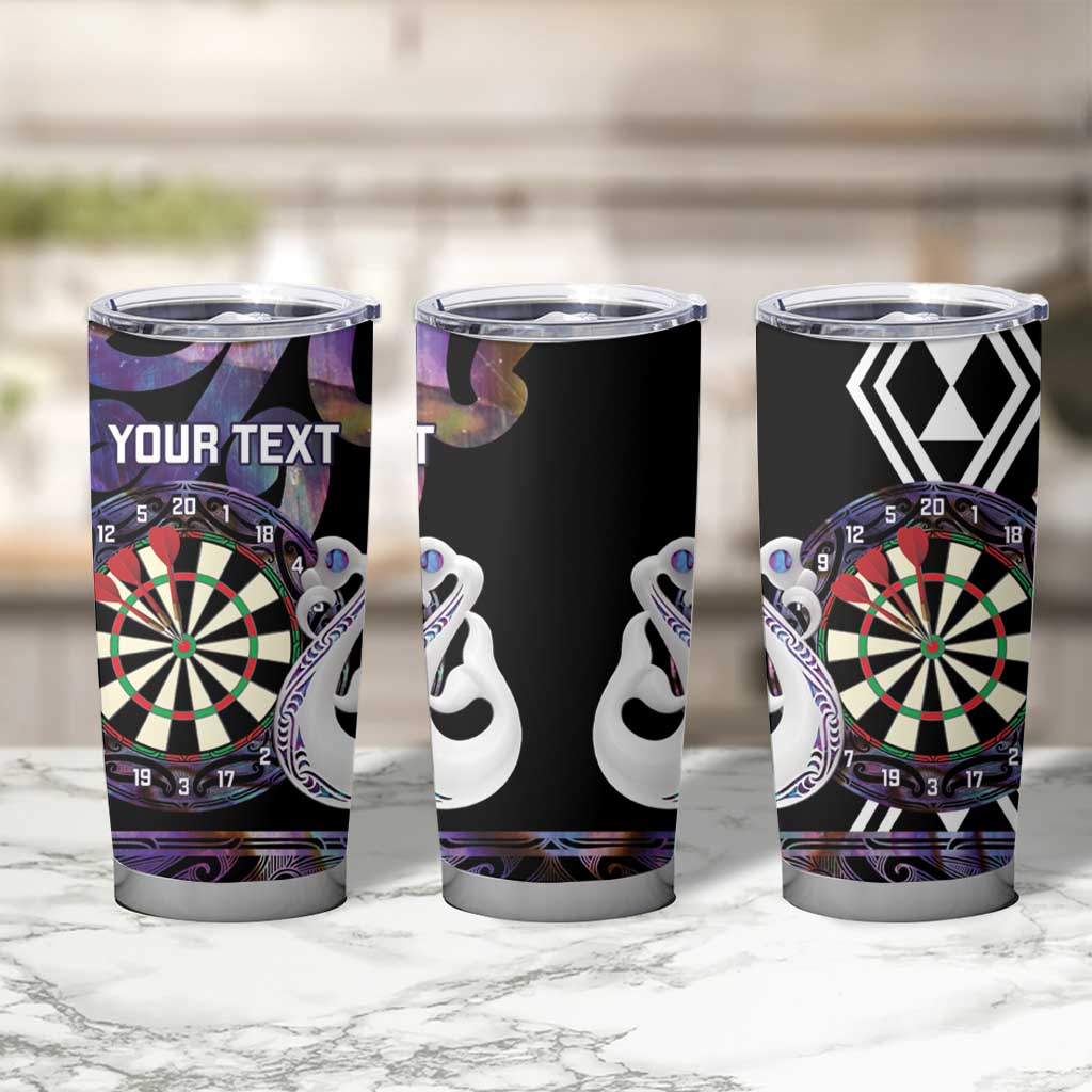 Personalised New Zealand Darts Tumbler Cup Ngutukaka Manaia Taniko Luxury Purple - Aussie Hoodie