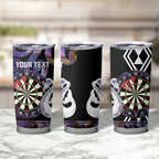 Personalised New Zealand Darts Tumbler Cup Ngutukaka Manaia Taniko Luxury Purple - Aussie Hoodie