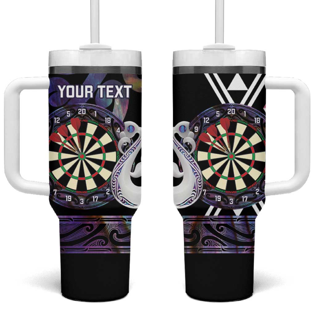 Personalised New Zealand Darts Tumbler With Handle Ngutukaka Manaia Taniko Luxury Purple - Aussie Hoodie