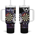 Personalised New Zealand Darts Tumbler With Handle Ngutukaka Manaia Taniko Luxury Purple - Aussie Hoodie