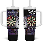 Personalised New Zealand Darts Tumbler With Handle Ngutukaka Manaia Taniko Luxury Purple - Aussie Hoodie