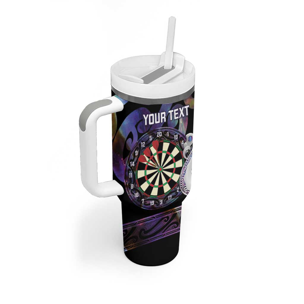 Personalised New Zealand Darts Tumbler With Handle Ngutukaka Manaia Taniko Luxury Purple - Aussie Hoodie