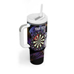 Personalised New Zealand Darts Tumbler With Handle Ngutukaka Manaia Taniko Luxury Purple - Aussie Hoodie