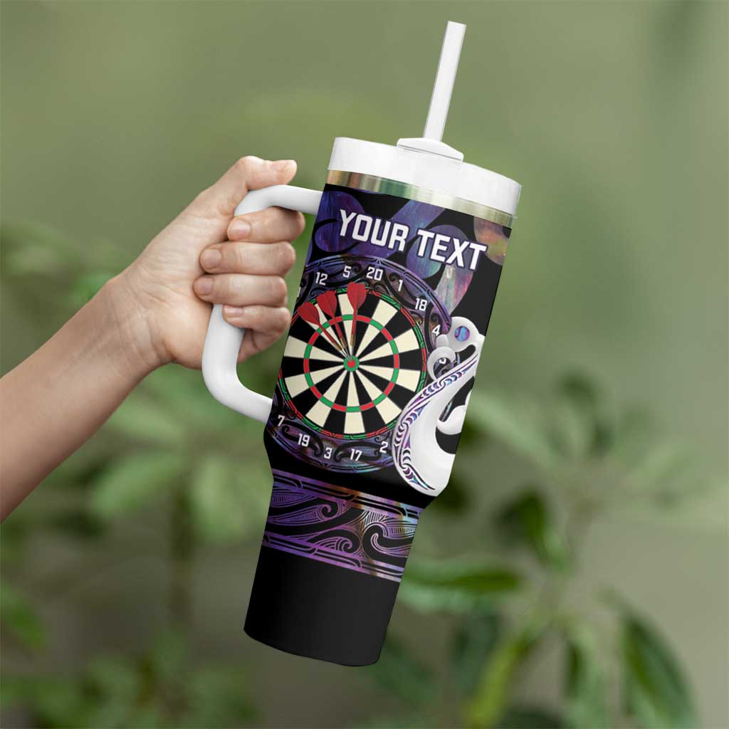 Personalised New Zealand Darts Tumbler With Handle Ngutukaka Manaia Taniko Luxury Purple - Aussie Hoodie