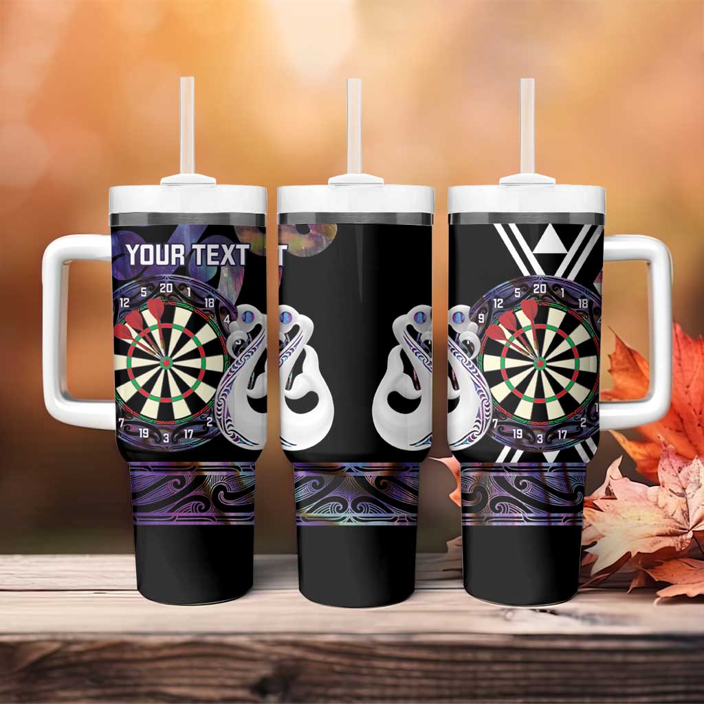 Personalised New Zealand Darts Tumbler With Handle Ngutukaka Manaia Taniko Luxury Purple - Aussie Hoodie