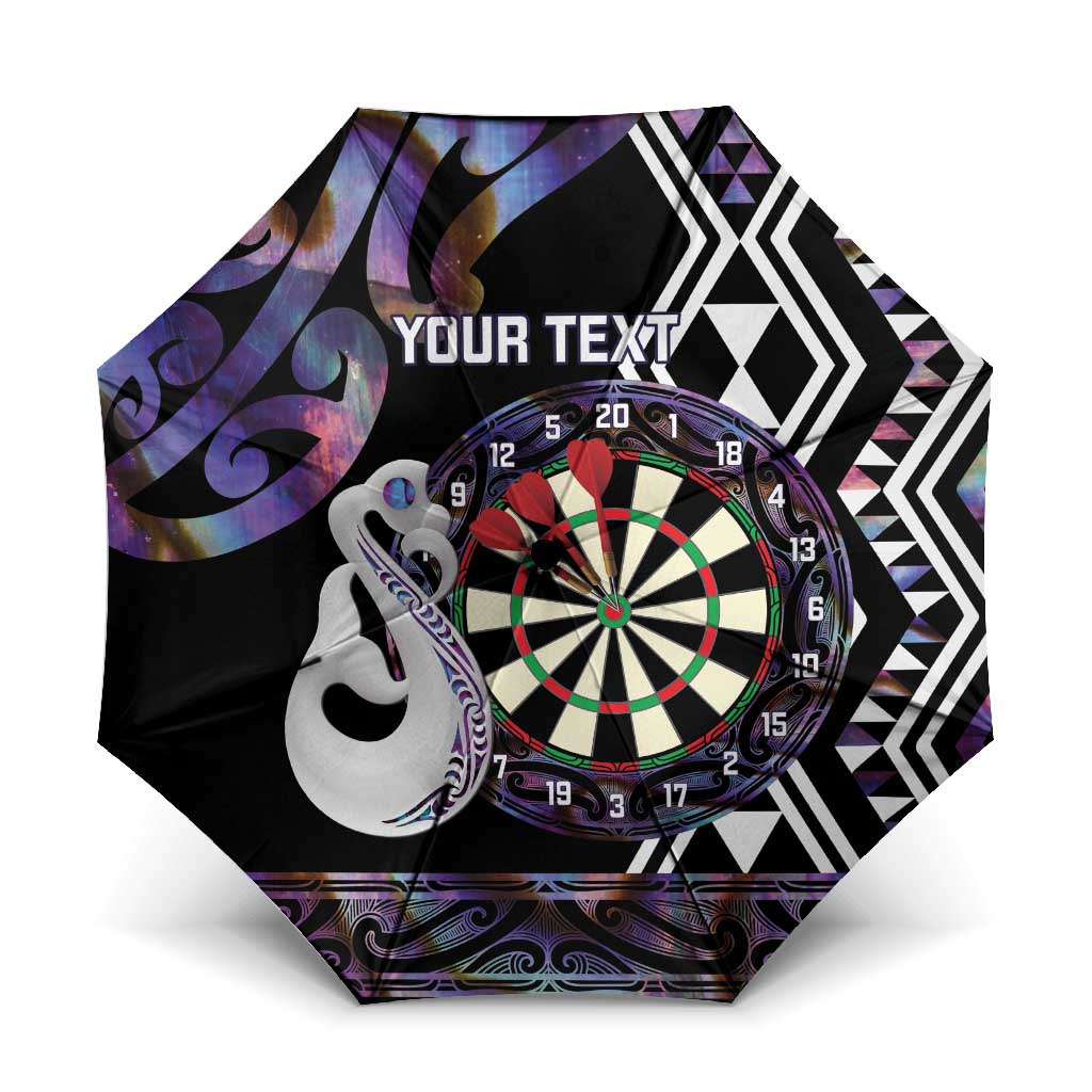 Personalised New Zealand Darts Umbrella Ngutukaka Manaia Taniko Luxury Purple - Aussie Hoodie