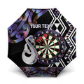 Personalised New Zealand Darts Umbrella Ngutukaka Manaia Taniko Luxury Purple - Aussie Hoodie