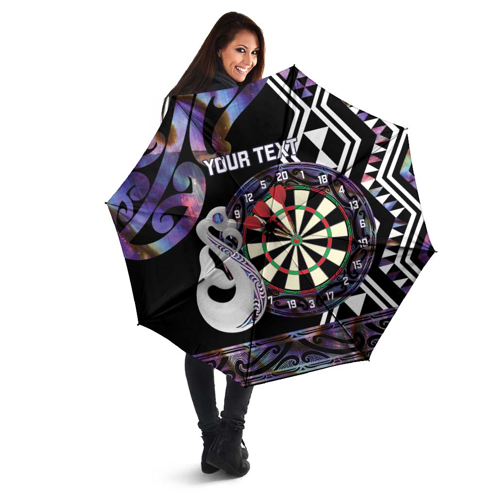 Personalised New Zealand Darts Umbrella Ngutukaka Manaia Taniko Luxury Purple - Aussie Hoodie