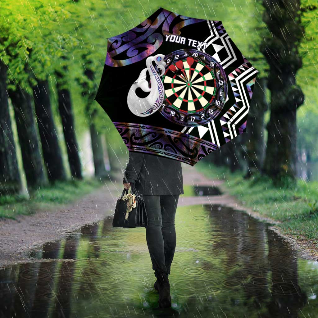 Personalised New Zealand Darts Umbrella Ngutukaka Manaia Taniko Luxury Purple - Aussie Hoodie