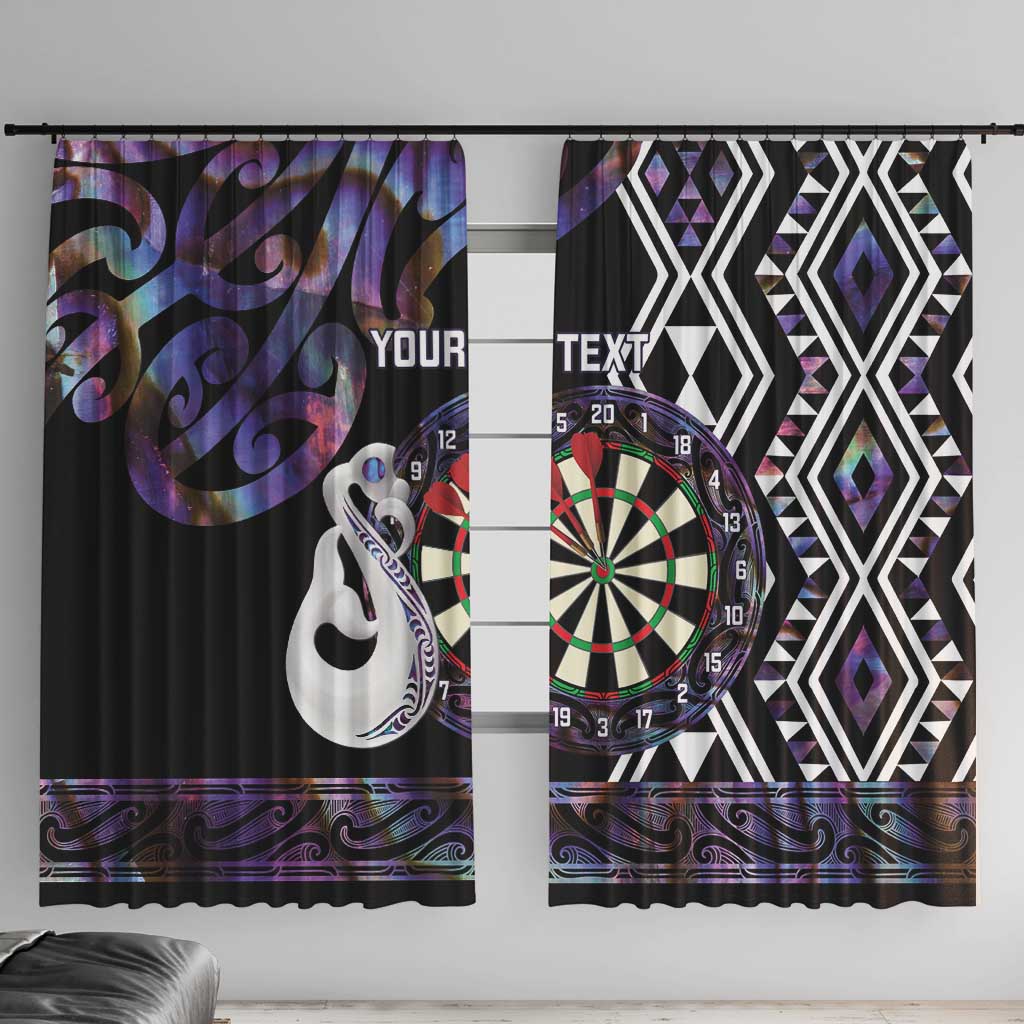 Personalised New Zealand Darts Window Curtain Ngutukaka Manaia Taniko Luxury Purple - Aussie Hoodie