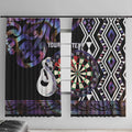 Personalised New Zealand Darts Window Curtain Ngutukaka Manaia Taniko Luxury Purple - Aussie Hoodie