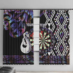 Personalised New Zealand Darts Window Curtain Ngutukaka Manaia Taniko Luxury Purple - Aussie Hoodie
