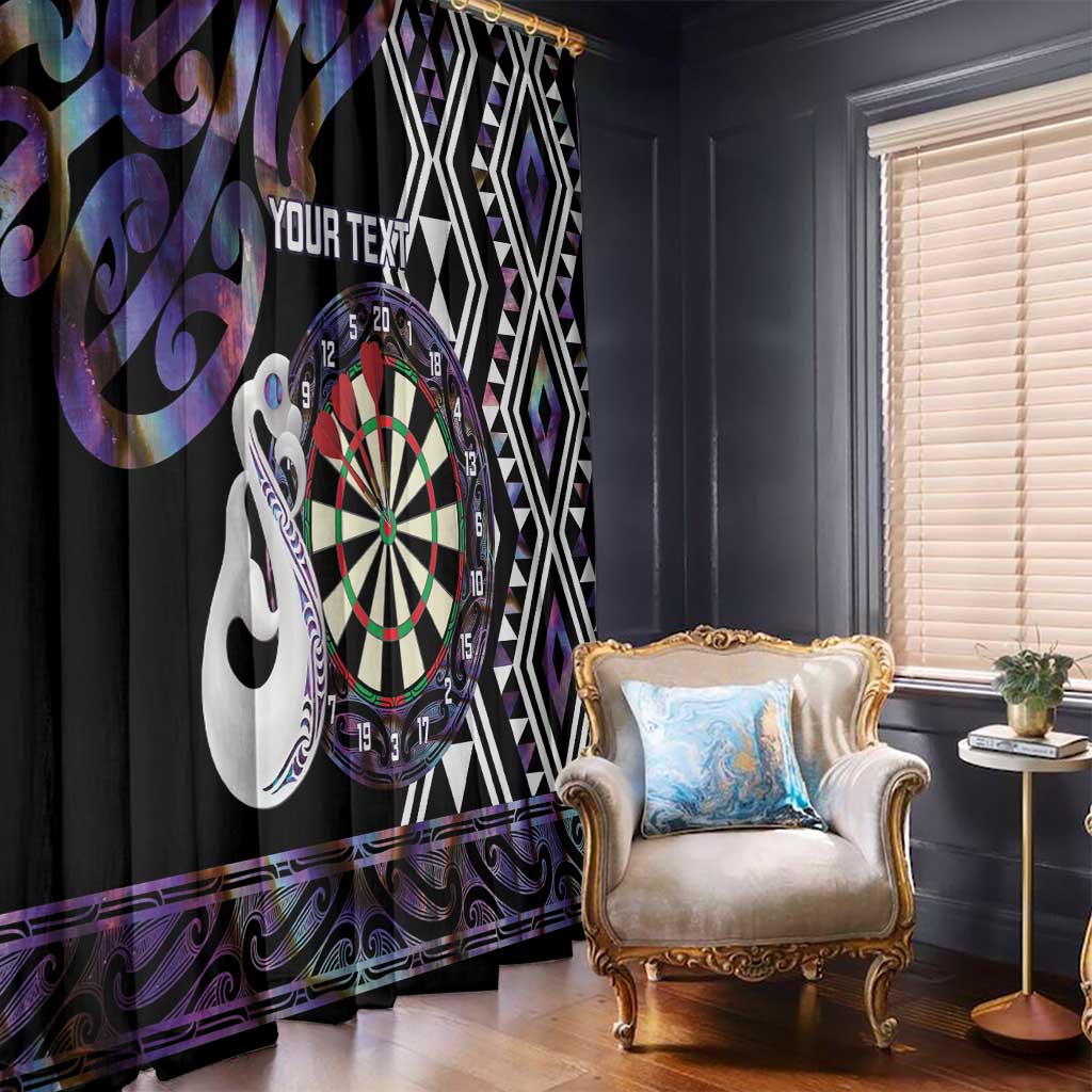 Personalised New Zealand Darts Window Curtain Ngutukaka Manaia Taniko Luxury Purple - Aussie Hoodie