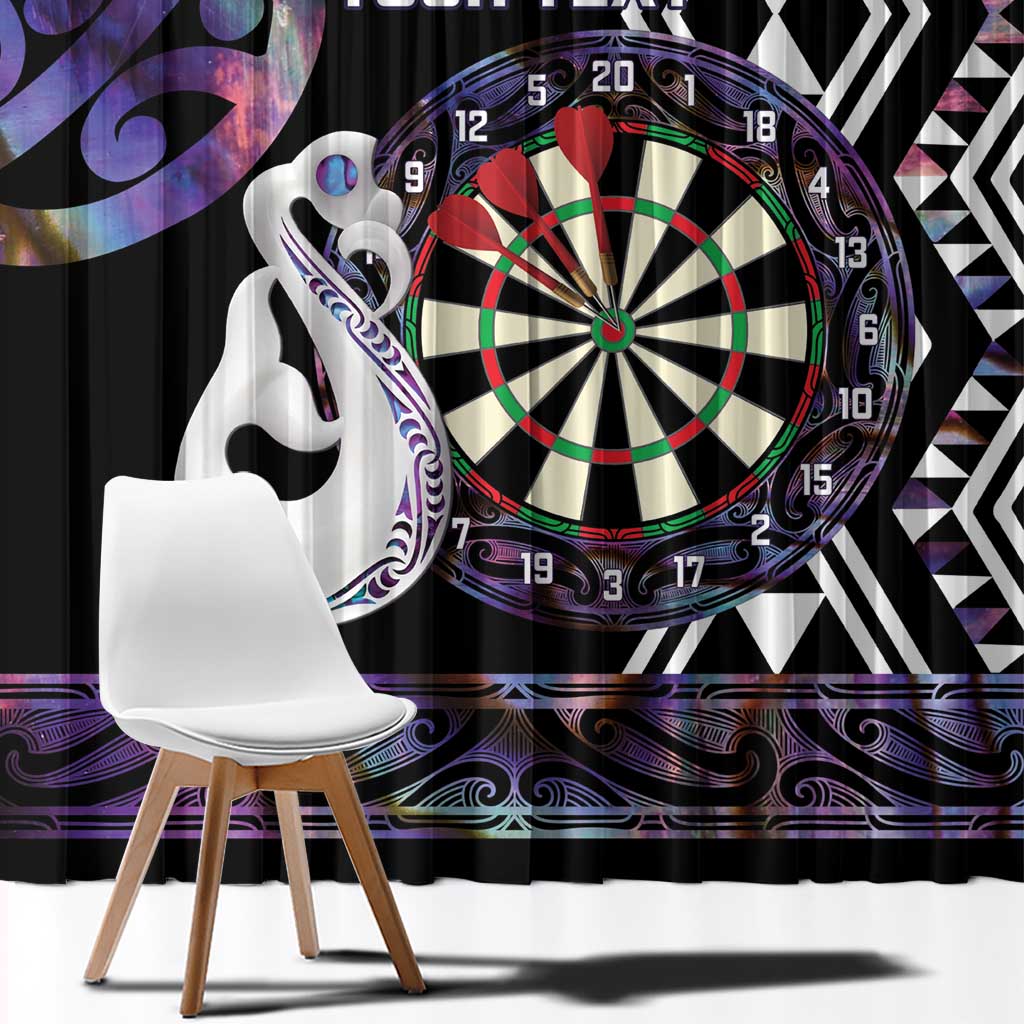 Personalised New Zealand Darts Window Curtain Ngutukaka Manaia Taniko Luxury Purple - Aussie Hoodie