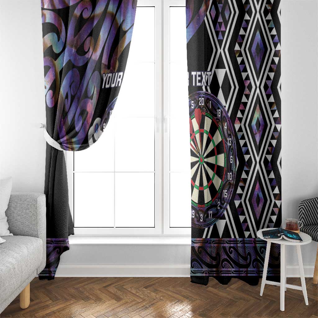 Personalised New Zealand Darts Window Curtain Ngutukaka Manaia Taniko Luxury Purple - Aussie Hoodie