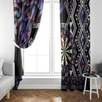 Personalised New Zealand Darts Window Curtain Ngutukaka Manaia Taniko Luxury Purple - Aussie Hoodie