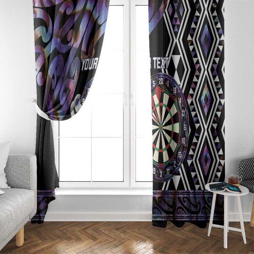 Personalised New Zealand Darts Window Curtain Ngutukaka Manaia Taniko Luxury Purple - Aussie Hoodie