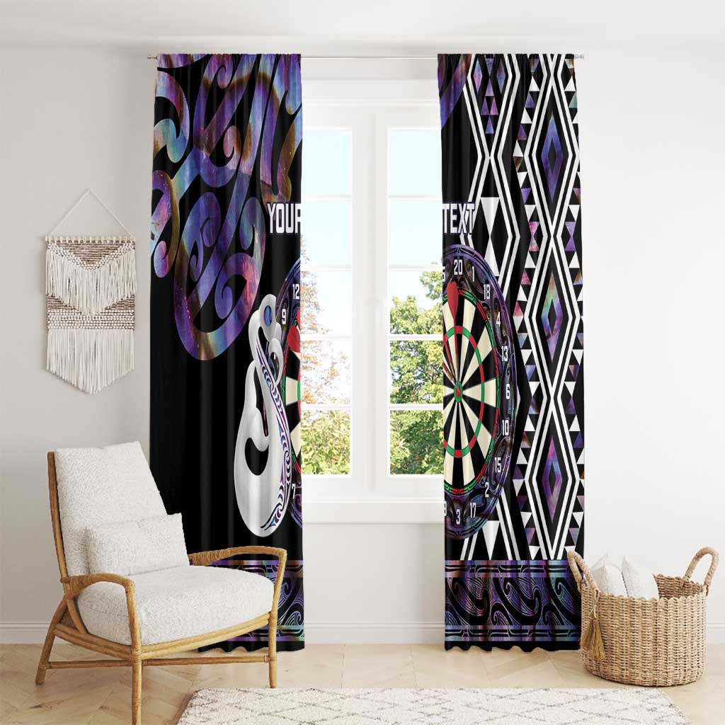 Personalised New Zealand Darts Window Curtain Ngutukaka Manaia Taniko Luxury Purple - Aussie Hoodie