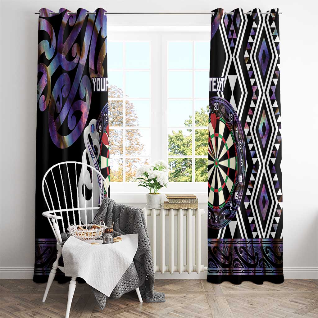 Personalised New Zealand Darts Window Curtain Ngutukaka Manaia Taniko Luxury Purple - Aussie Hoodie