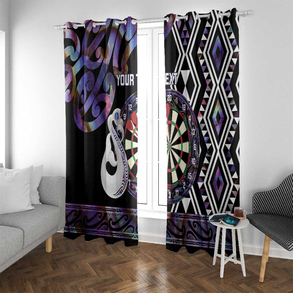 Personalised New Zealand Darts Window Curtain Ngutukaka Manaia Taniko Luxury Purple - Aussie Hoodie