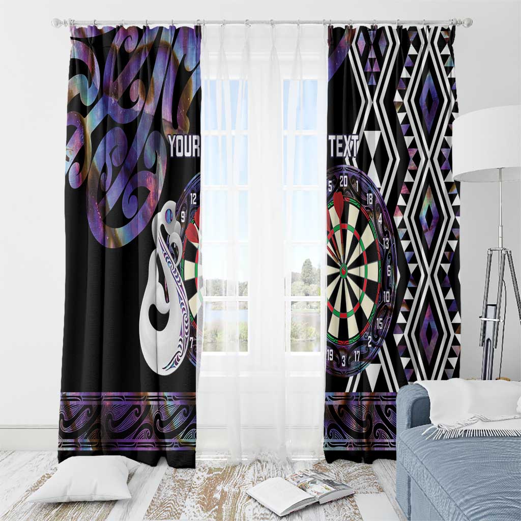 Personalised New Zealand Darts Window Curtain Ngutukaka Manaia Taniko Luxury Purple - Aussie Hoodie