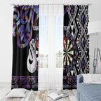 Personalised New Zealand Darts Window Curtain Ngutukaka Manaia Taniko Luxury Purple - Aussie Hoodie