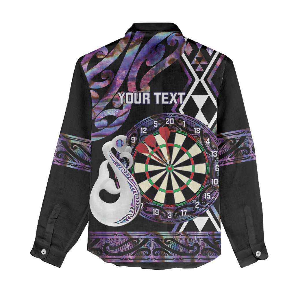 Personalised New Zealand Darts Women Casual Shirt Ngutukaka Manaia Taniko Luxury Purple - Aussie Hoodie