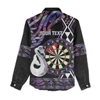 Personalised New Zealand Darts Women Casual Shirt Ngutukaka Manaia Taniko Luxury Purple - Aussie Hoodie
