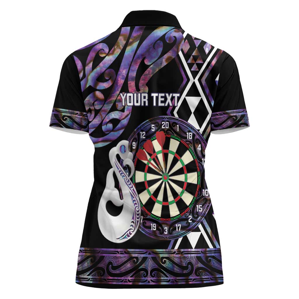 Personalised New Zealand Darts Women Polo Shirt Ngutukaka Manaia Taniko Luxury Purple - Aussie Hoodie