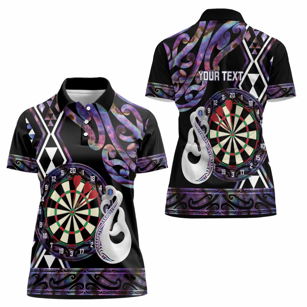 Personalised New Zealand Darts Women Polo Shirt Ngutukaka Manaia Taniko Luxury Purple - Aussie Hoodie