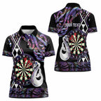 Personalised New Zealand Darts Women Polo Shirt Ngutukaka Manaia Taniko Luxury Purple - Aussie Hoodie