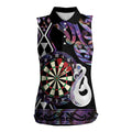 Personalised New Zealand Darts Women Sleeveless Polo Shirt Ngutukaka Manaia Taniko Luxury Purple - Aussie Hoodie