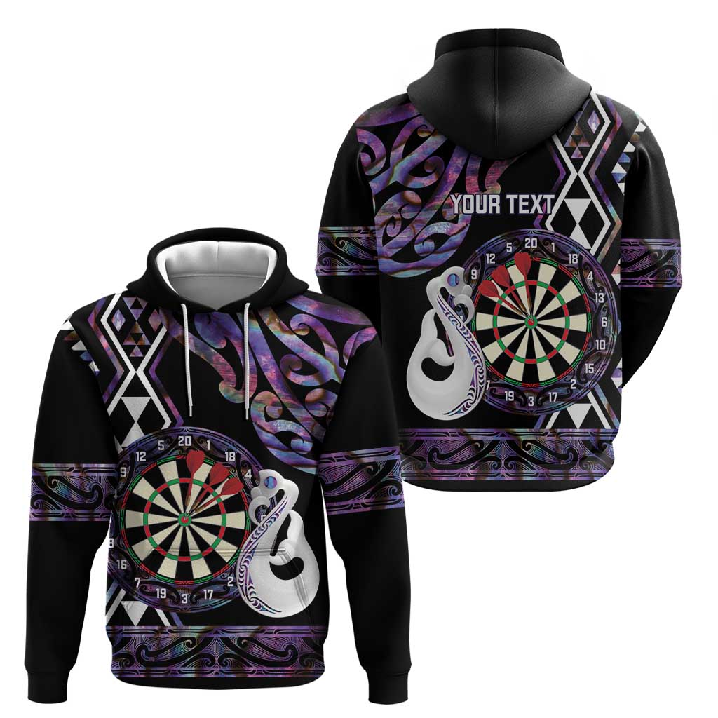 Personalised New Zealand Darts Zip Hoodie Ngutukaka Manaia Taniko Luxury Purple - Aussie Hoodie