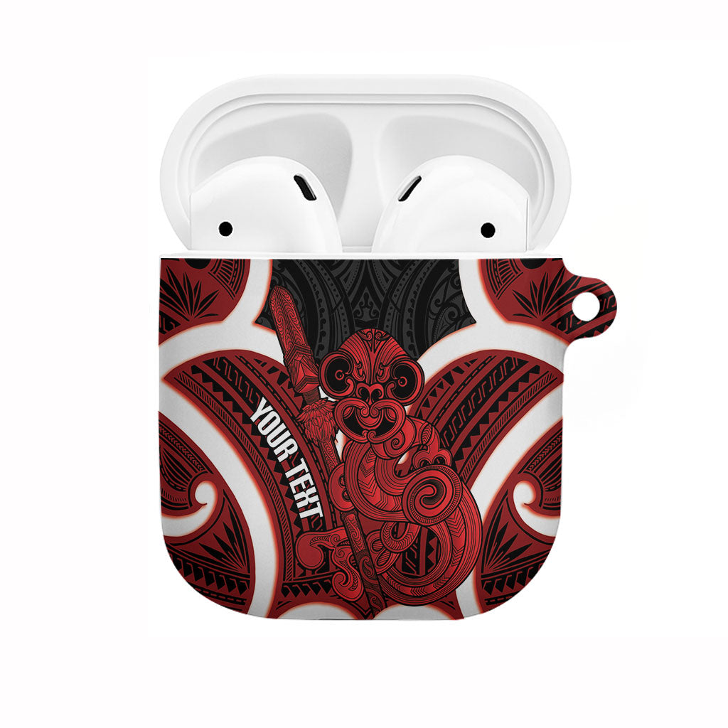 Whero Aotearoa Atua Tumatauenga Personalised AirPods Case Maori God Of War Tiki With Taiaha
