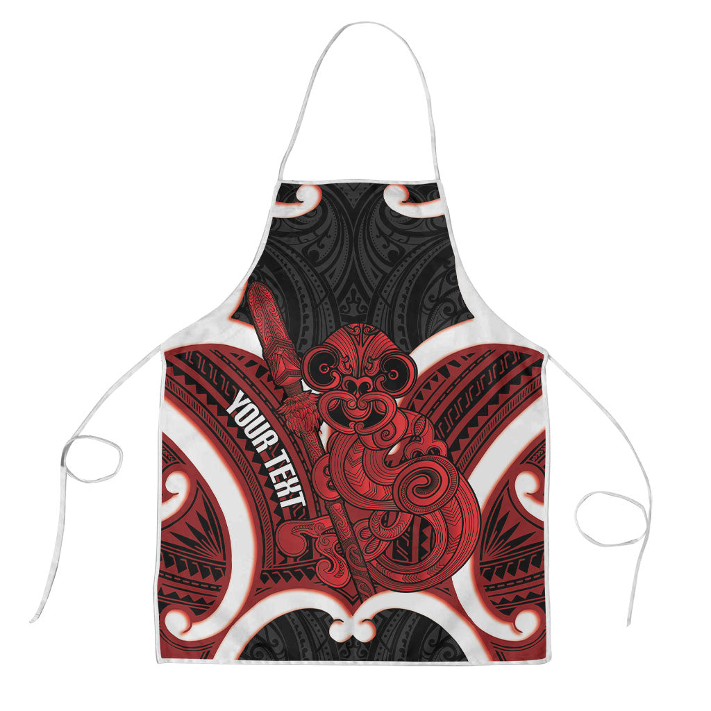 Whero Aotearoa Atua Tumatauenga Personalised Apron Maori God Of War Tiki With Taiaha