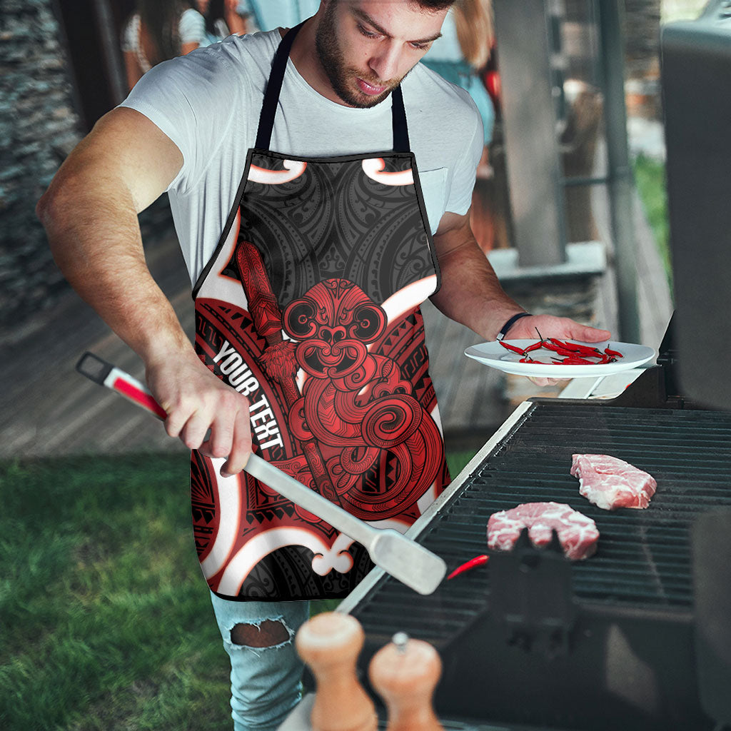 Whero Aotearoa Atua Tumatauenga Personalised Apron Maori God Of War Tiki With Taiaha