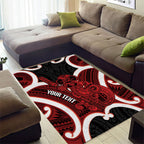 Whero Aotearoa Atua Tumatauenga Personalised Area Rug Maori God Of War Tiki With Taiaha