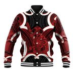 Whero Aotearoa Atua Tumatauenga Personalised Baseball Jacket Maori God Of War Tiki With Taiaha