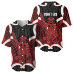 Whero Aotearoa Atua Tumatauenga Personalised Baseball Jersey Maori God Of War Tiki With Taiaha