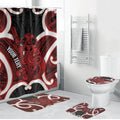 Whero Aotearoa Atua Tumatauenga Personalised Bathroom Set Maori God Of War Tiki With Taiaha