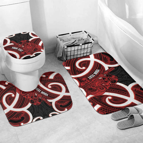 Whero Aotearoa Atua Tumatauenga Personalised Bathroom Set Maori God Of War Tiki With Taiaha
