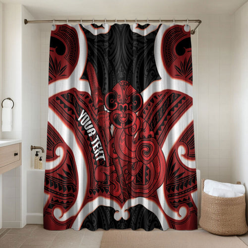 Whero Aotearoa Atua Tumatauenga Personalised Bathroom Set Maori God Of War Tiki With Taiaha